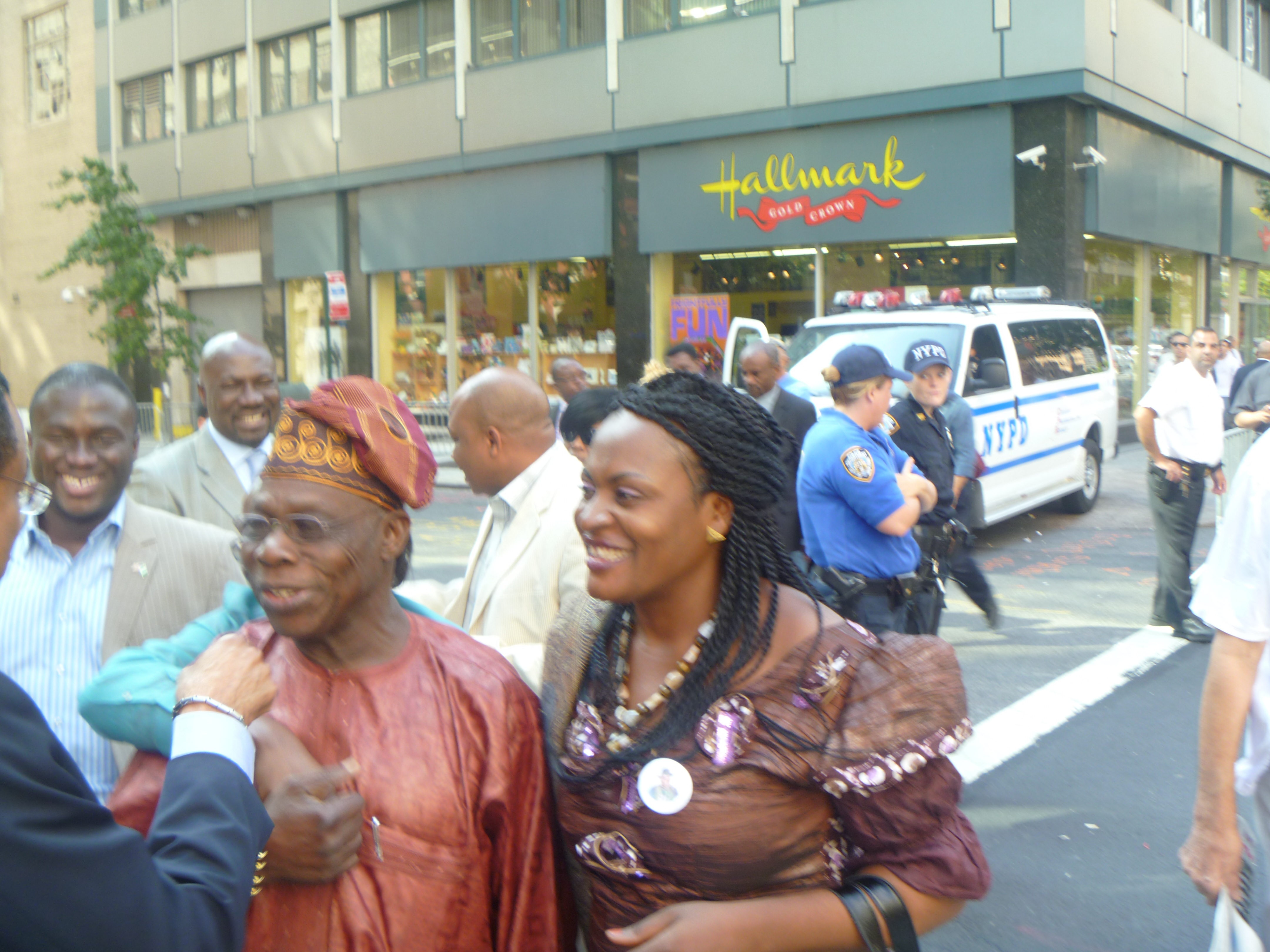 Lucy with former President Olusegun Obasanjo in New York during the MDG Summit.