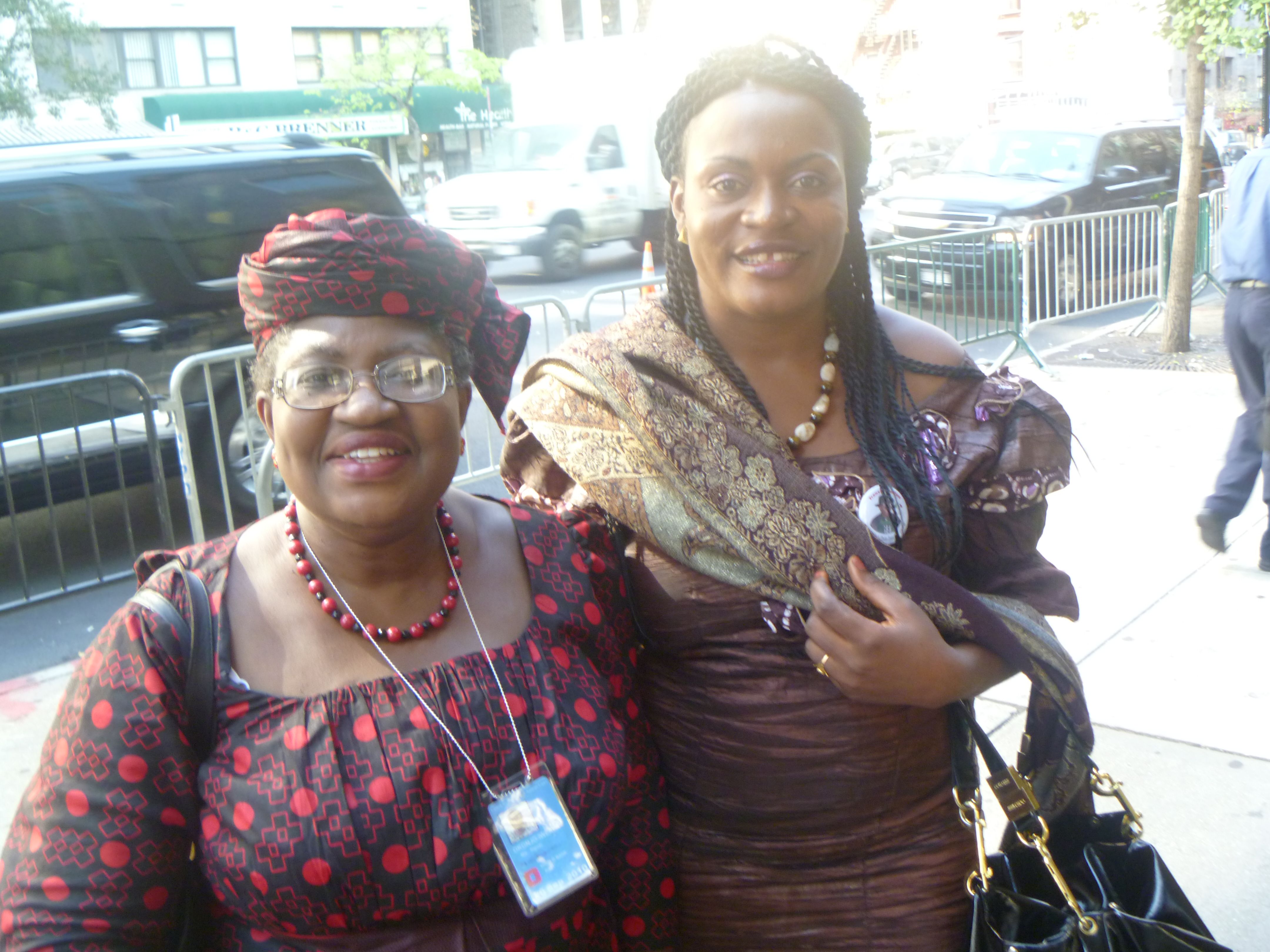 Lucy with Nigeria's former Finance Minister Ngozi Okonjo-Iweala at the MDG Summit, New York, USA.