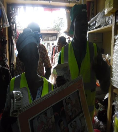 SOWCHAN volunteers distributing Long Lasting Insecticidal Mosquito Nets (LLINs) in Benue State.